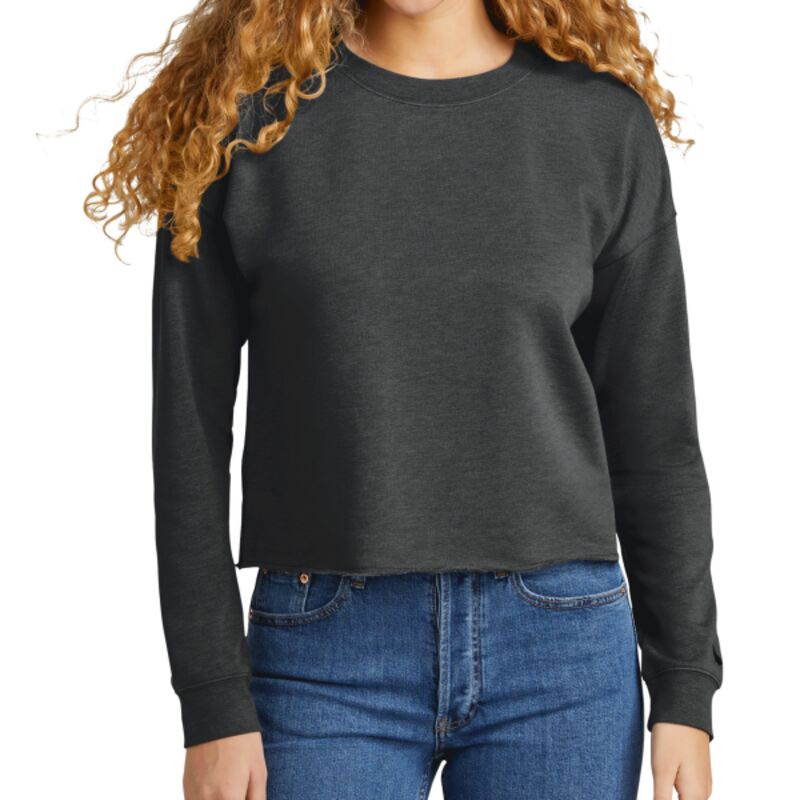 Women's Tri Blend Fleece Crop Crew Thumbnail