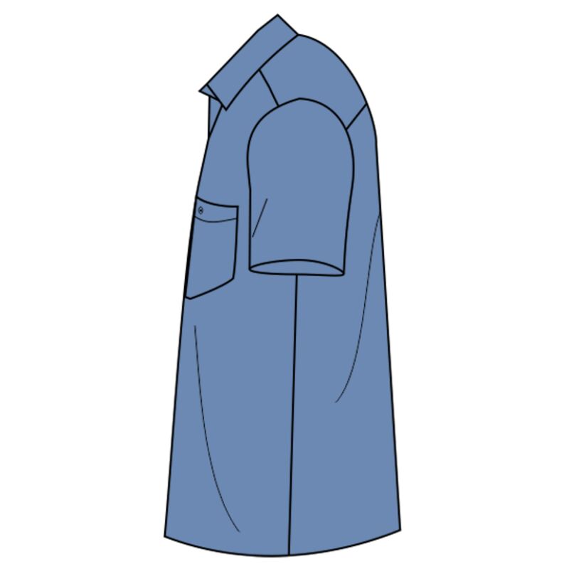 Long Size, Short Sleeve Striped Industrial Work Shirt Thumbnail