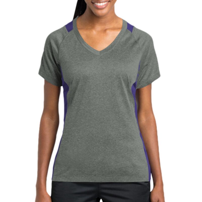 Women's Heather Colorblock Contender V Neck Tee Thumbnail