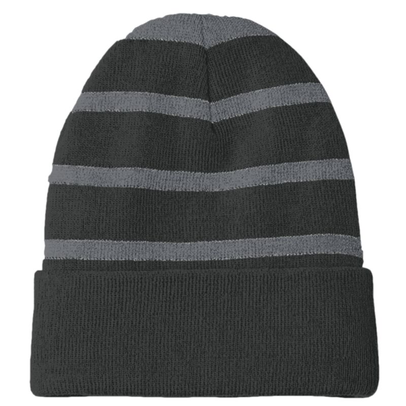 Striped Beanie with Solid Band Thumbnail