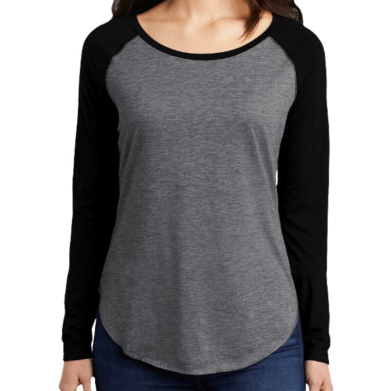 Women's PosiCharge ® Long Sleeve Tri Blend Wicking Scoop Neck Raglan Tee Thumbnail