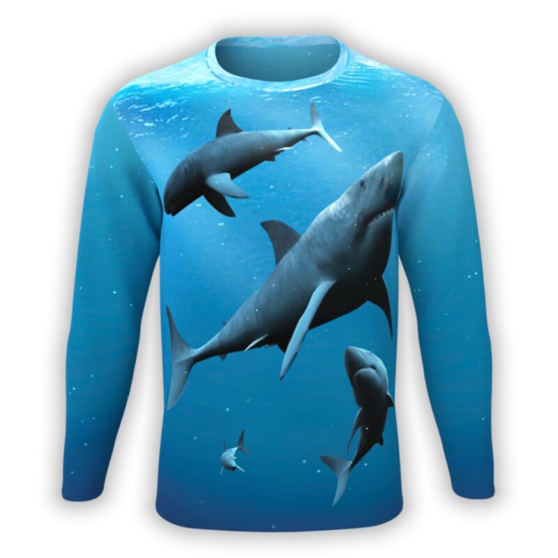 Shirt Yourself Three Sharks Long Sleeve UNI-LS-360-0039 Three Sharks Long Sleeve Thumbnail