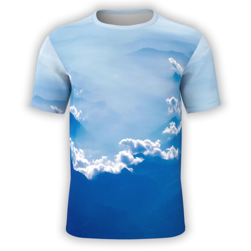 Sky & Clouds Columbia Blue Long T-Shirt Thumbnail