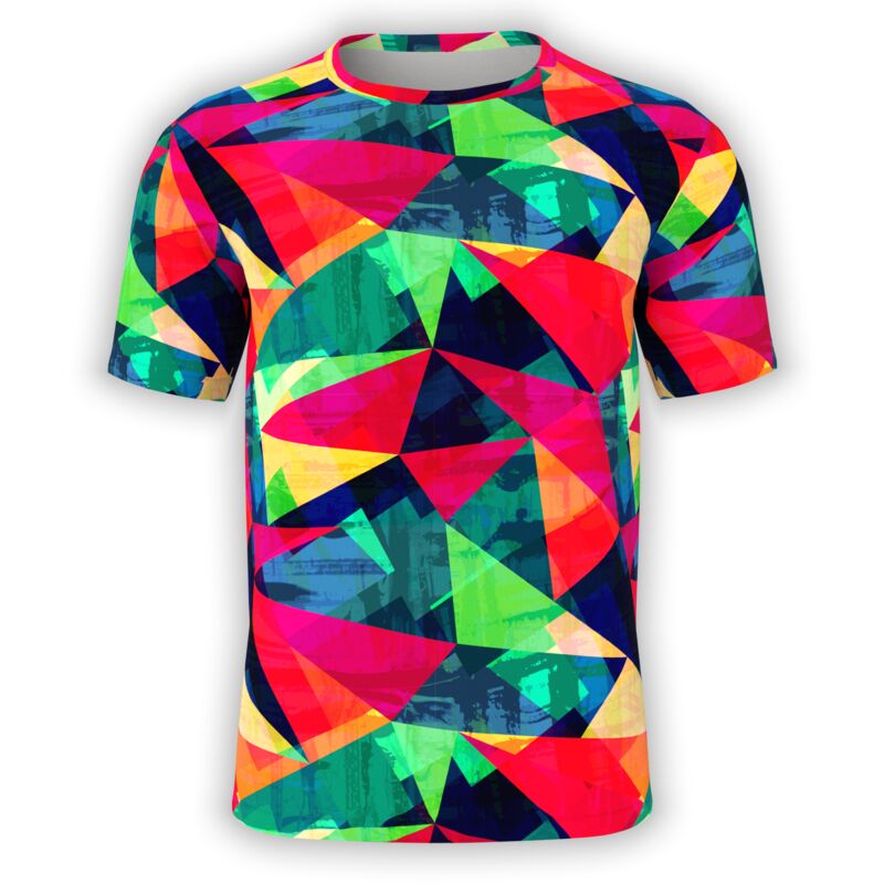 Chaotic Neon Triangles T-Shirt Thumbnail