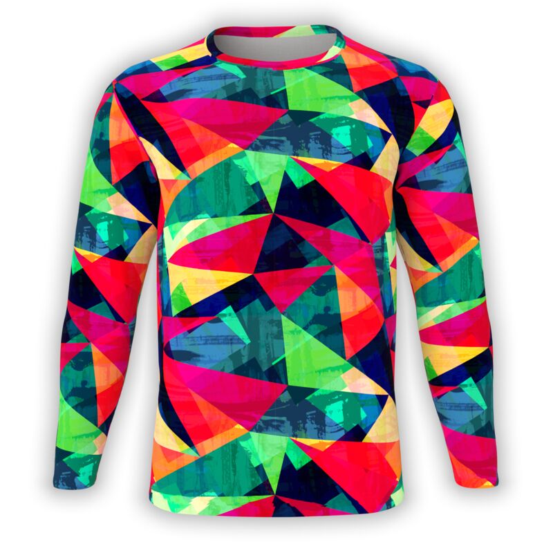 Chaotic Neon Triangles Long Sleeve Thumbnail