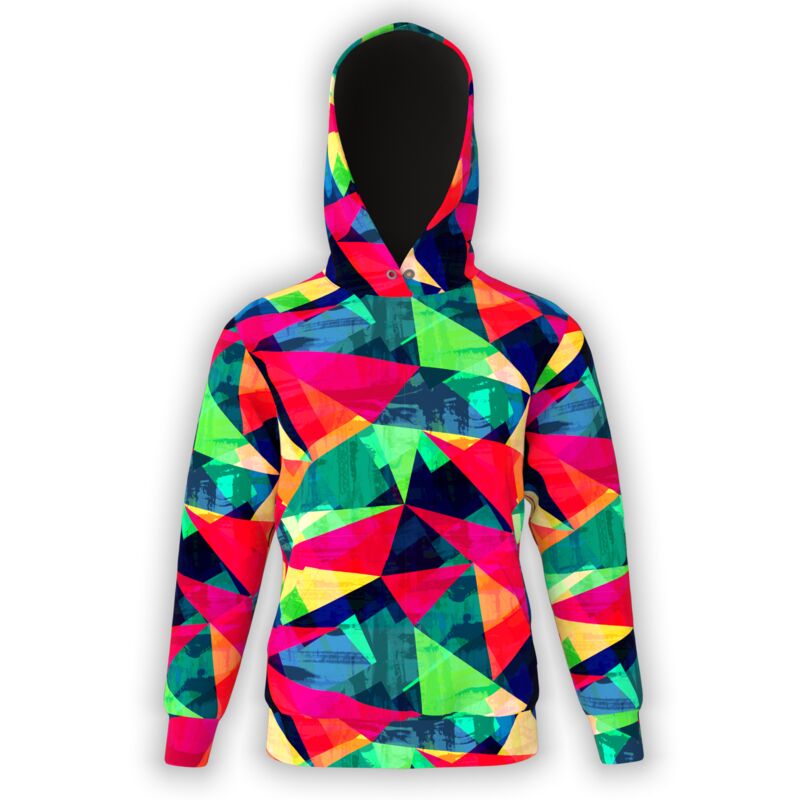 Chaotic Neon Triangles 020 Hoodie Thumbnail