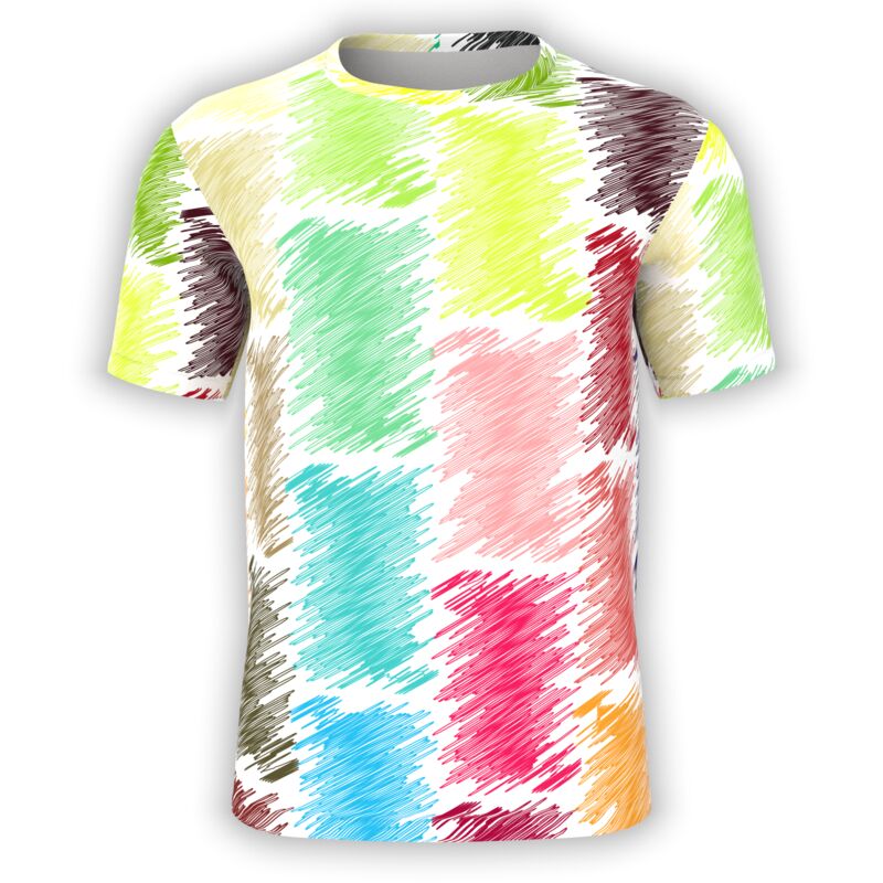Multicolor Block Scribbles T-Shirt Thumbnail