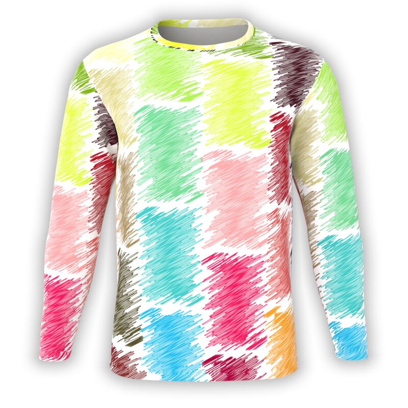 Multicolor Block Scribbles Long Sleeve Thumbnail