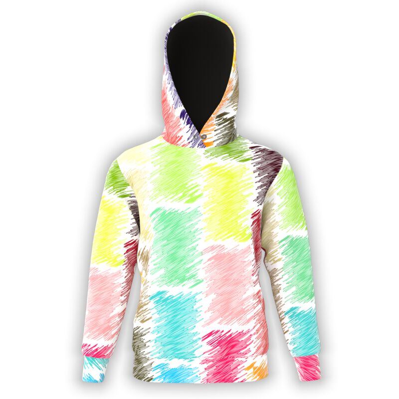 Multicolor Block Scribbles Hoodie Thumbnail