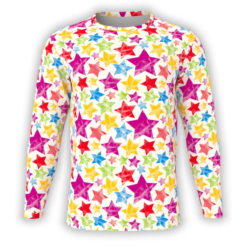 Multi-Color Textured Stars Long Sleeve Thumbnail