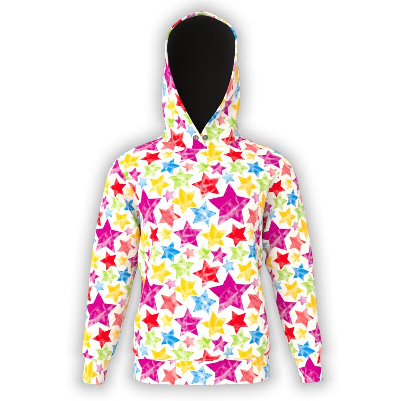 Multi-Color Textured Stars Hoodie Thumbnail