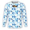 Ocean Blue Hexagon Leaves Long Sleeve Thumbnail