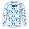 Ocean Blue Hexagon Leaves Long Sleeve Thumbnail