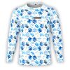 Ocean Blue Hexagon Leaves Long Sleeve Thumbnail