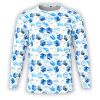 Ocean Blue Hexagon Leaves Long Sleeve Thumbnail