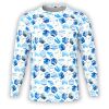 Ocean Blue Hexagon Leaves Long Sleeve Thumbnail