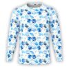 Ocean Blue Hexagon Leaves Long Sleeve Thumbnail
